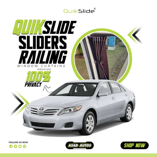 QuikSlide Sliders Railing Curtains installed in Toyota Camry XV40 (2006-2011)"
