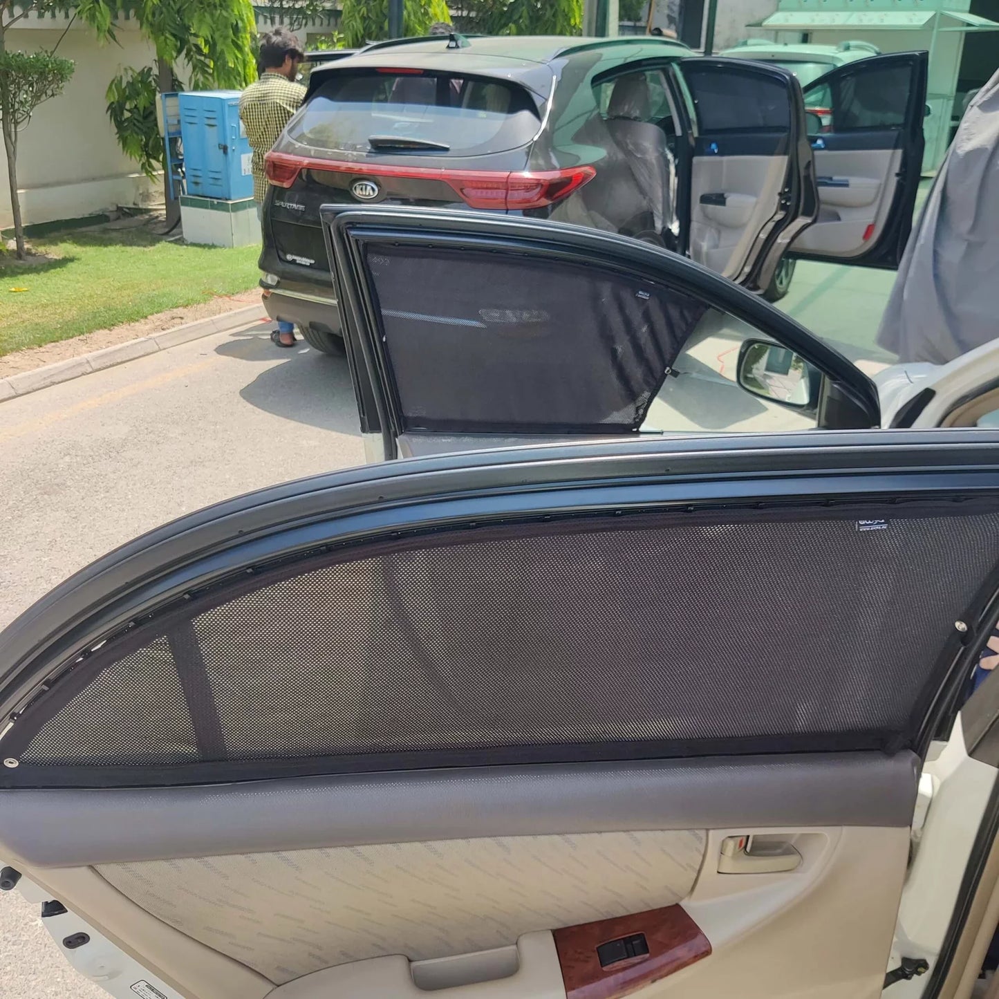 QuikSlide Sliders Railing Curtains installed in Toyota Corolla 2008-2013 (9th Gen)"
