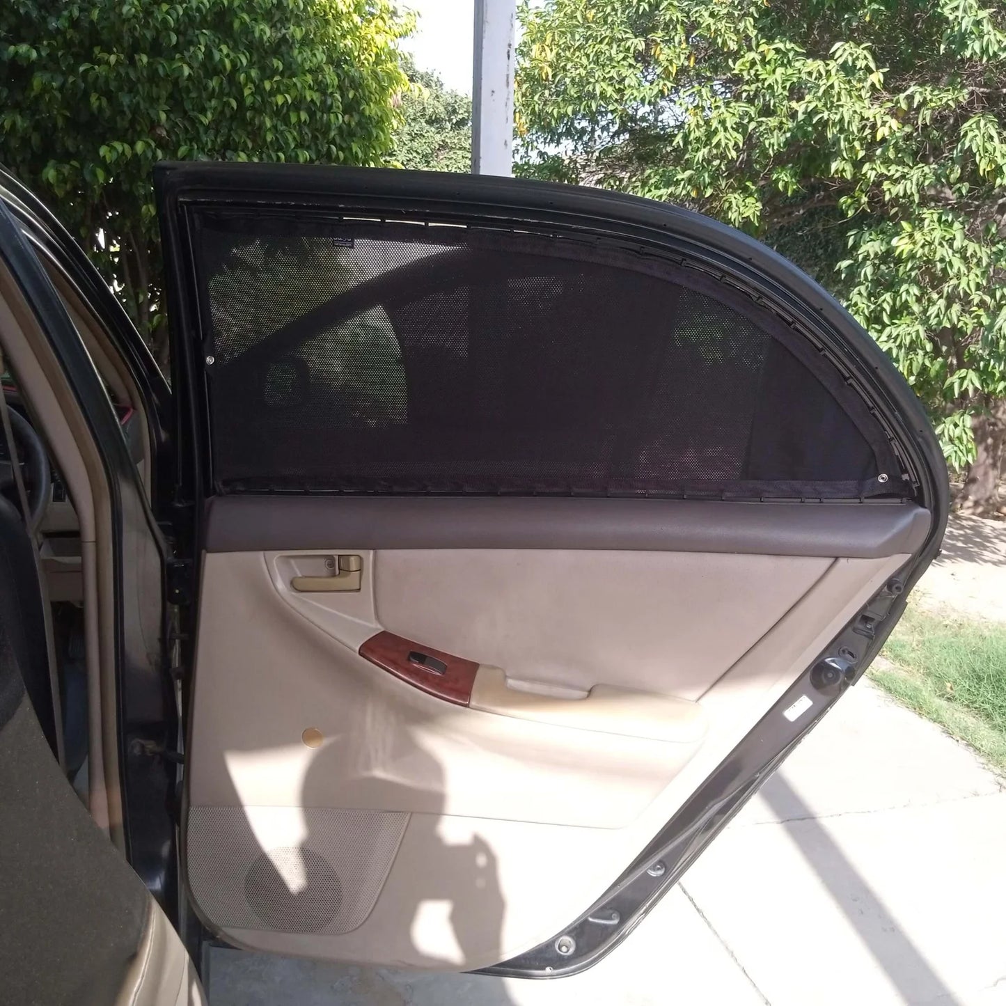 QuikSlide Sliders Railing Curtains installed in Toyota Corolla 2008-2013 (9th Gen)"
