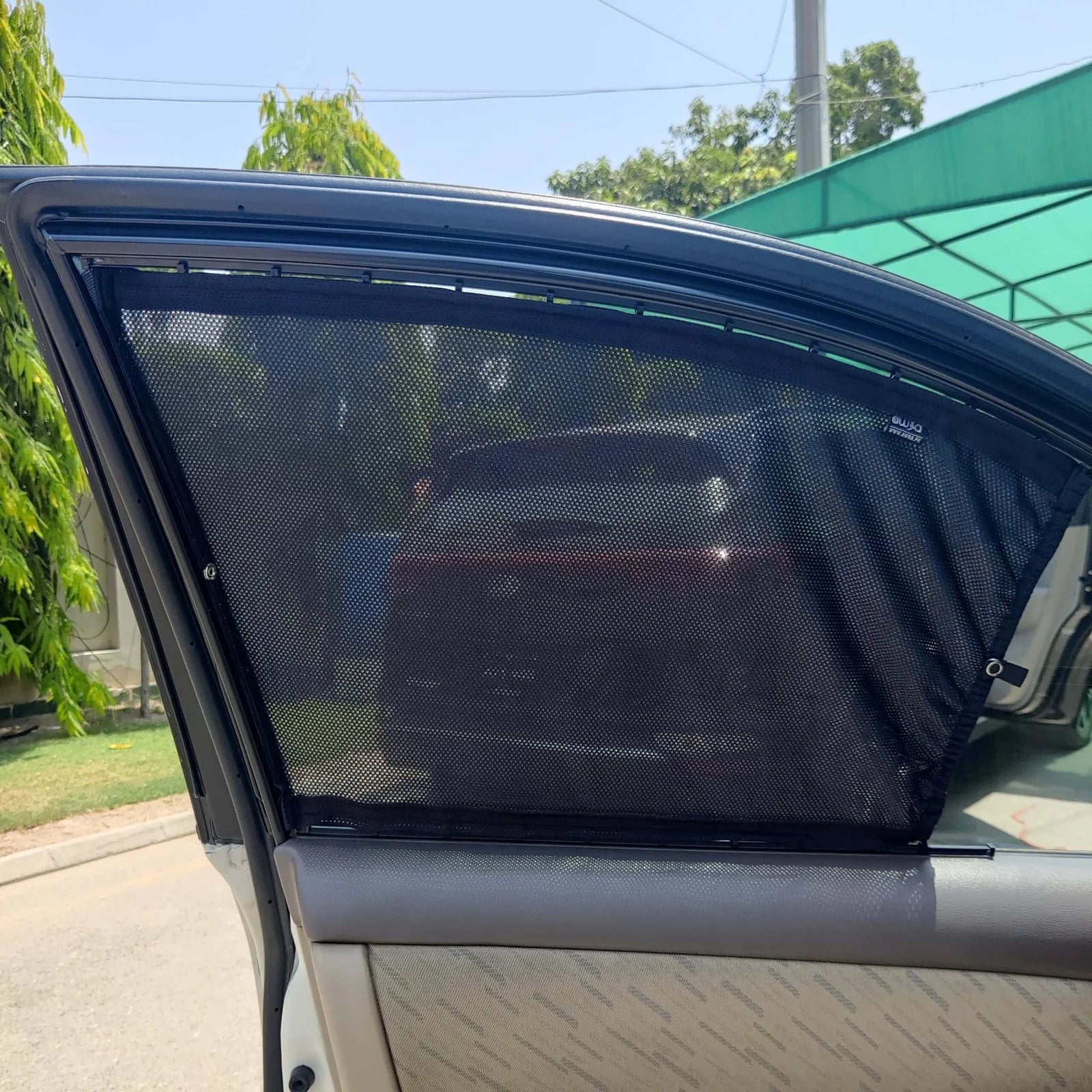 QuikSlide Sliders Railing Curtains installed in Toyota Corolla 2008-2013 (9th Gen)"
