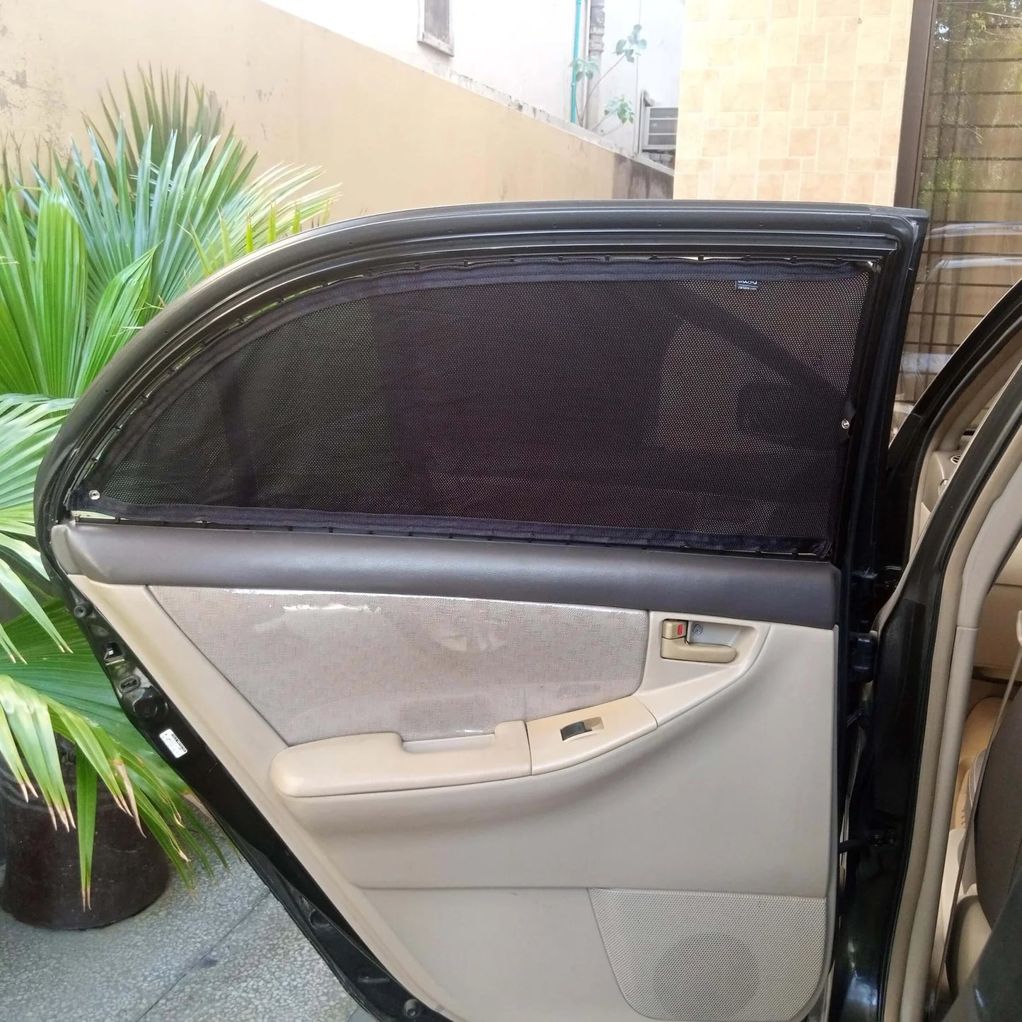 QuikSlide Sliders Railing Curtains installed in Toyota Corolla 2008-2013 (9th Gen)"
