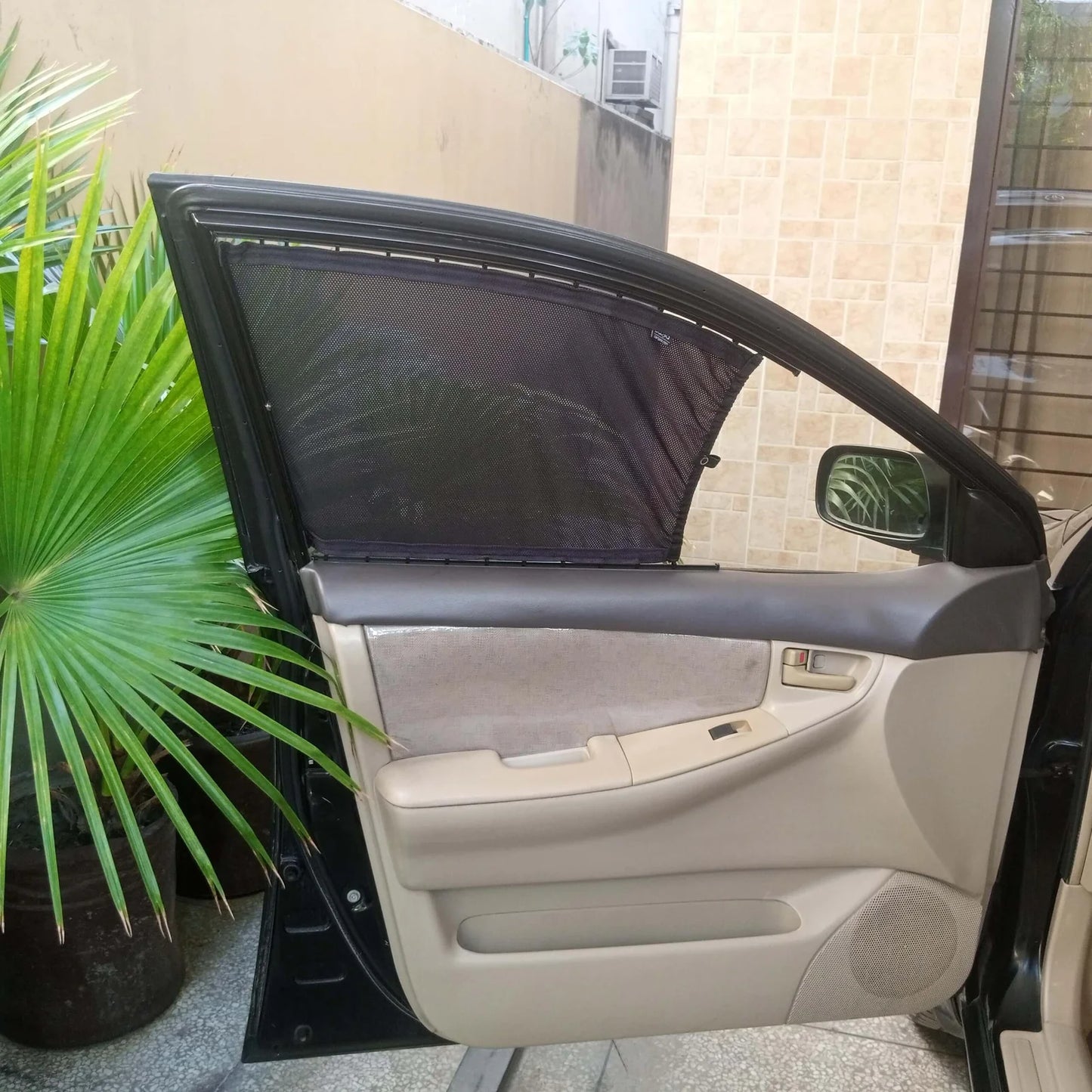 QuikSlide Sliders Railing Curtains installed in Toyota Corolla 2008-2013 (9th Gen)"
