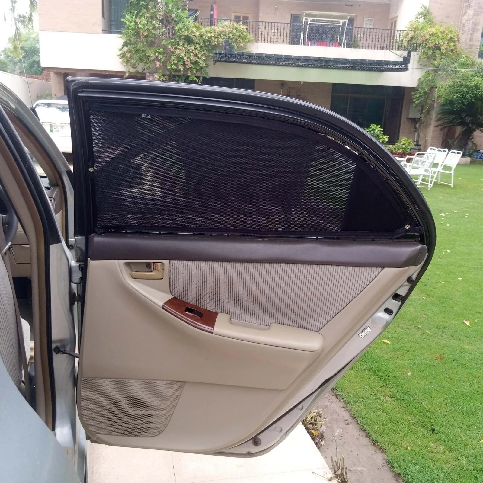 QuikSlide Sliders Railing Curtains installed in Toyota Corolla 2008-2013 (9th Gen)"
