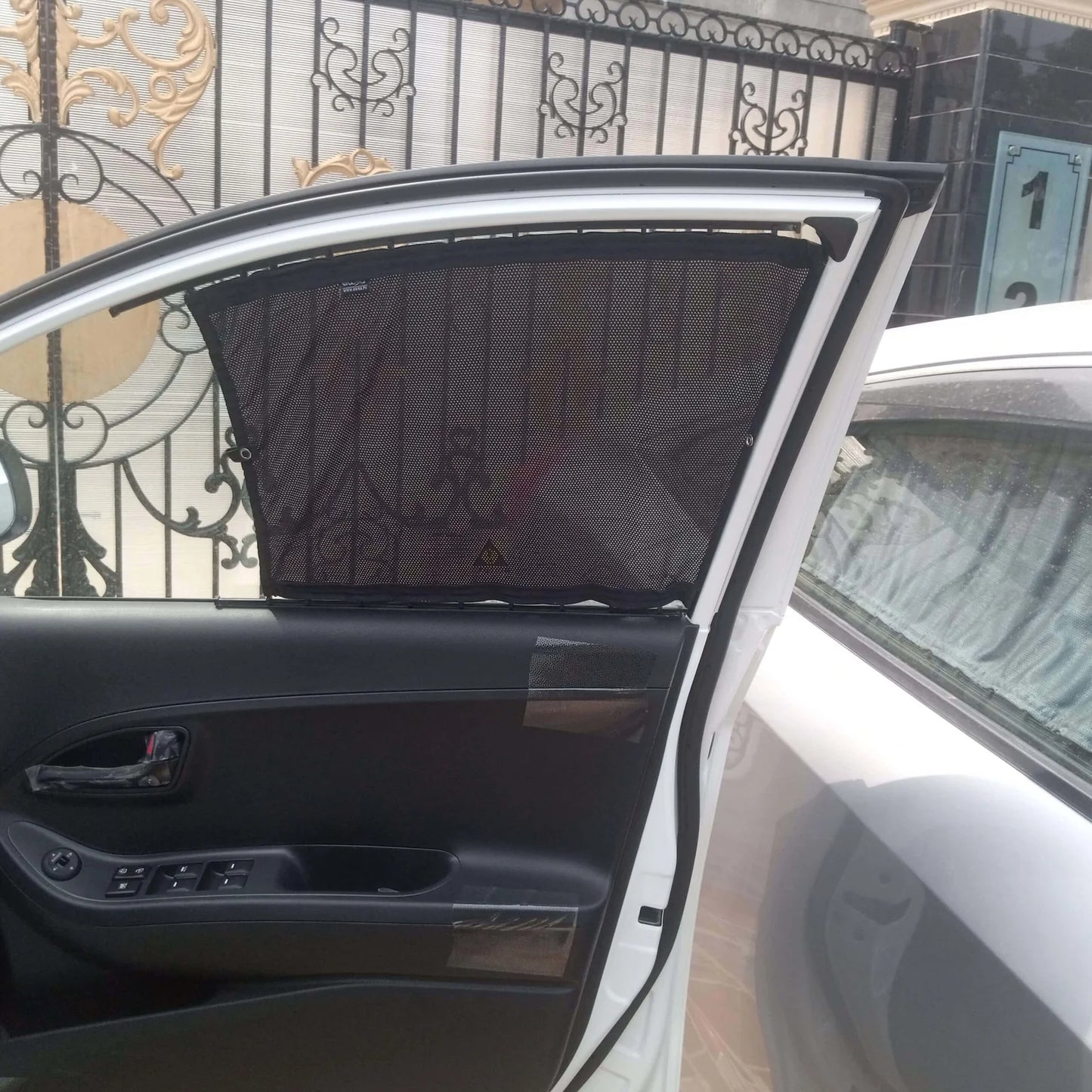 QuikSlide Sliders railing curtains installed in Kia Picanto