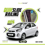 QuikSlide Sliders railing curtains installed in Kia Picanto