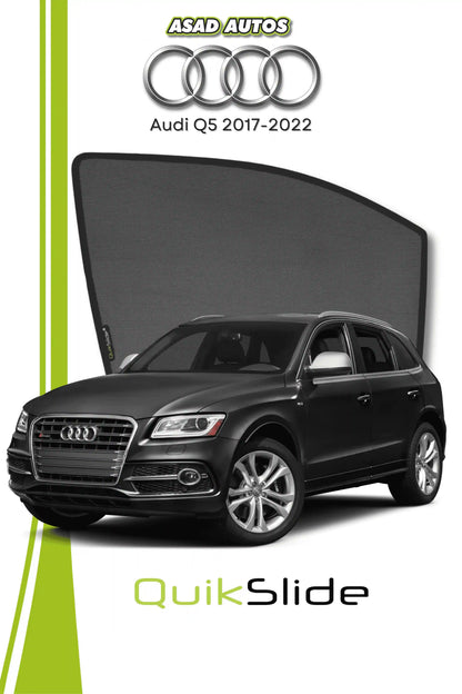 QuikSlide Sun Shades Audi Q5 2017 2022 Black Car Pardy