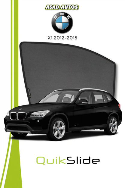 QuikSlide Sun Shades BMW X1 2012 2015 Black Car Pardy