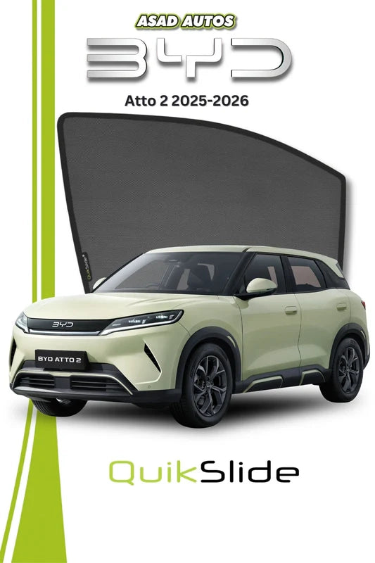 QuikSlide Sun Shades BYD Atto 2 2025 2026 Black Car Pardy