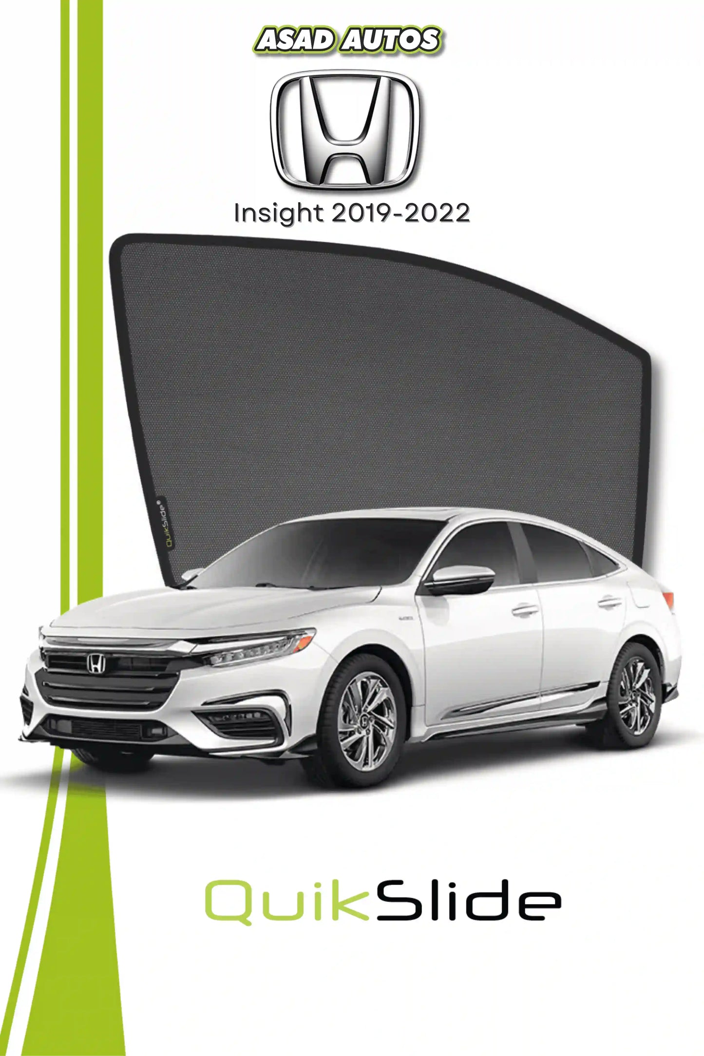 QuikSlide Sun Shades Honda Insight 2019 2026 Black Car Pardy