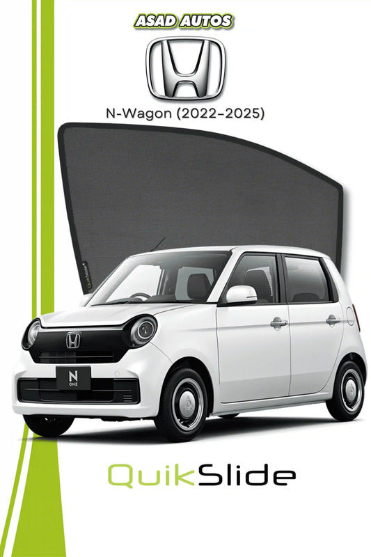 QuikSlide Sun Shades Honda N-One 2022 2026 Black Car Pardy