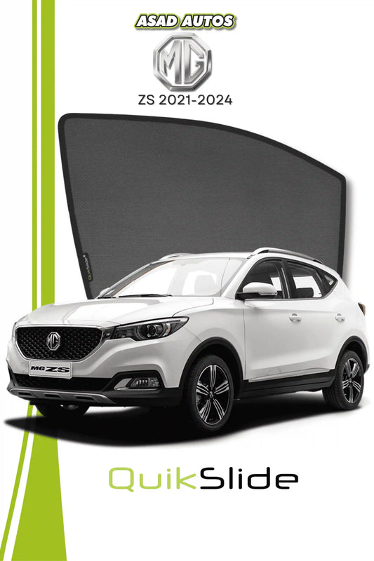 QuikSlide Sun Shades MG ZS 2021 2024 Black Car Pardy