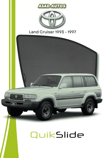 QuikSlide Sun Shades Toyota Land Cruiser 1993 1997 Black Car Pardy