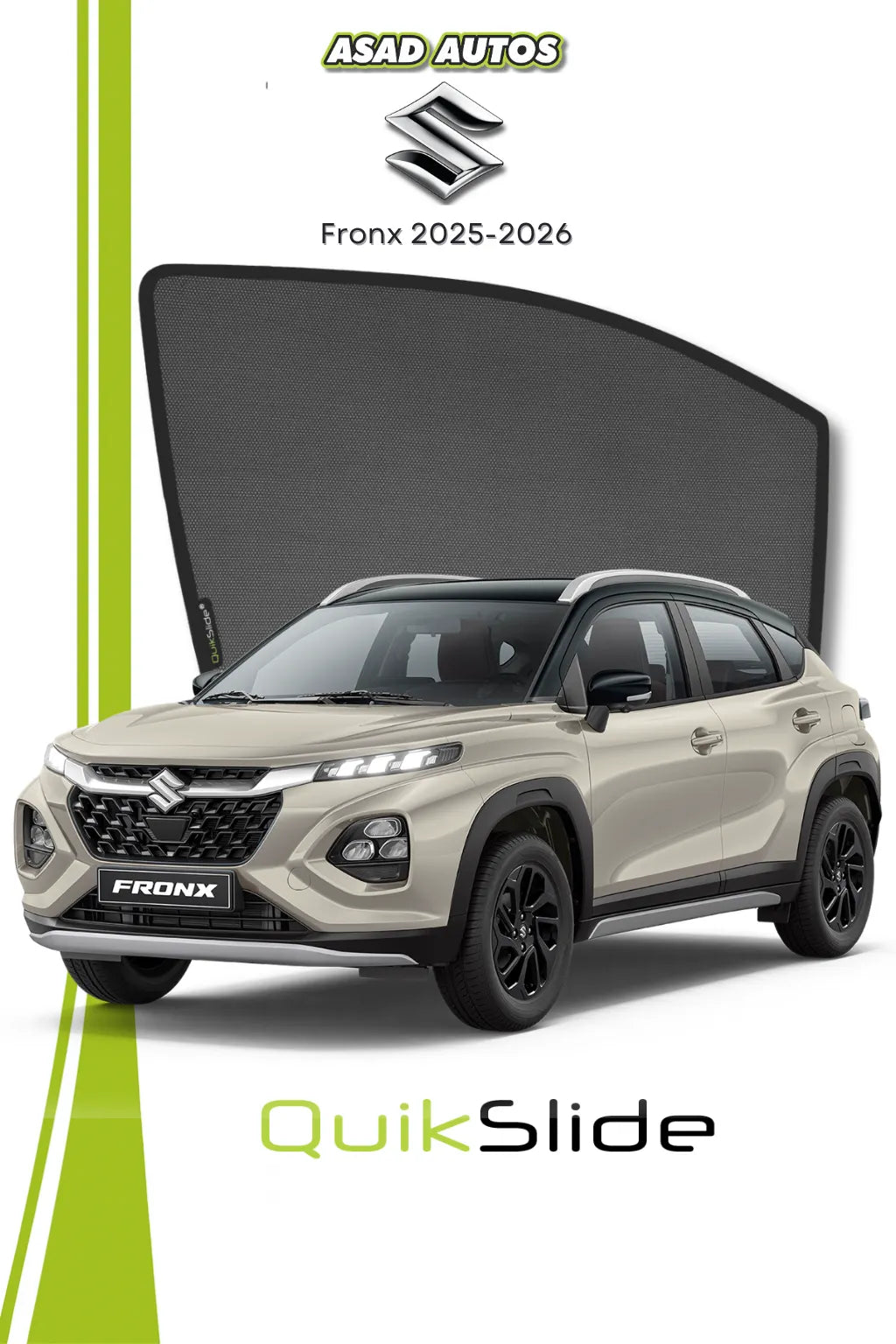 QuikSlide Suzuki Fronx Interior Window Sun Shades 2025–2026