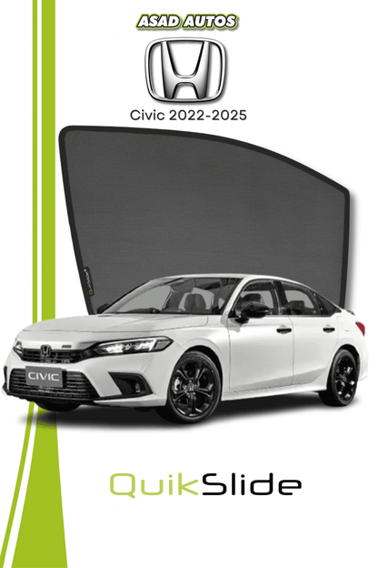 QuikSlide car pardy fitted on Honda Civic 2023 rear side window for UV protection