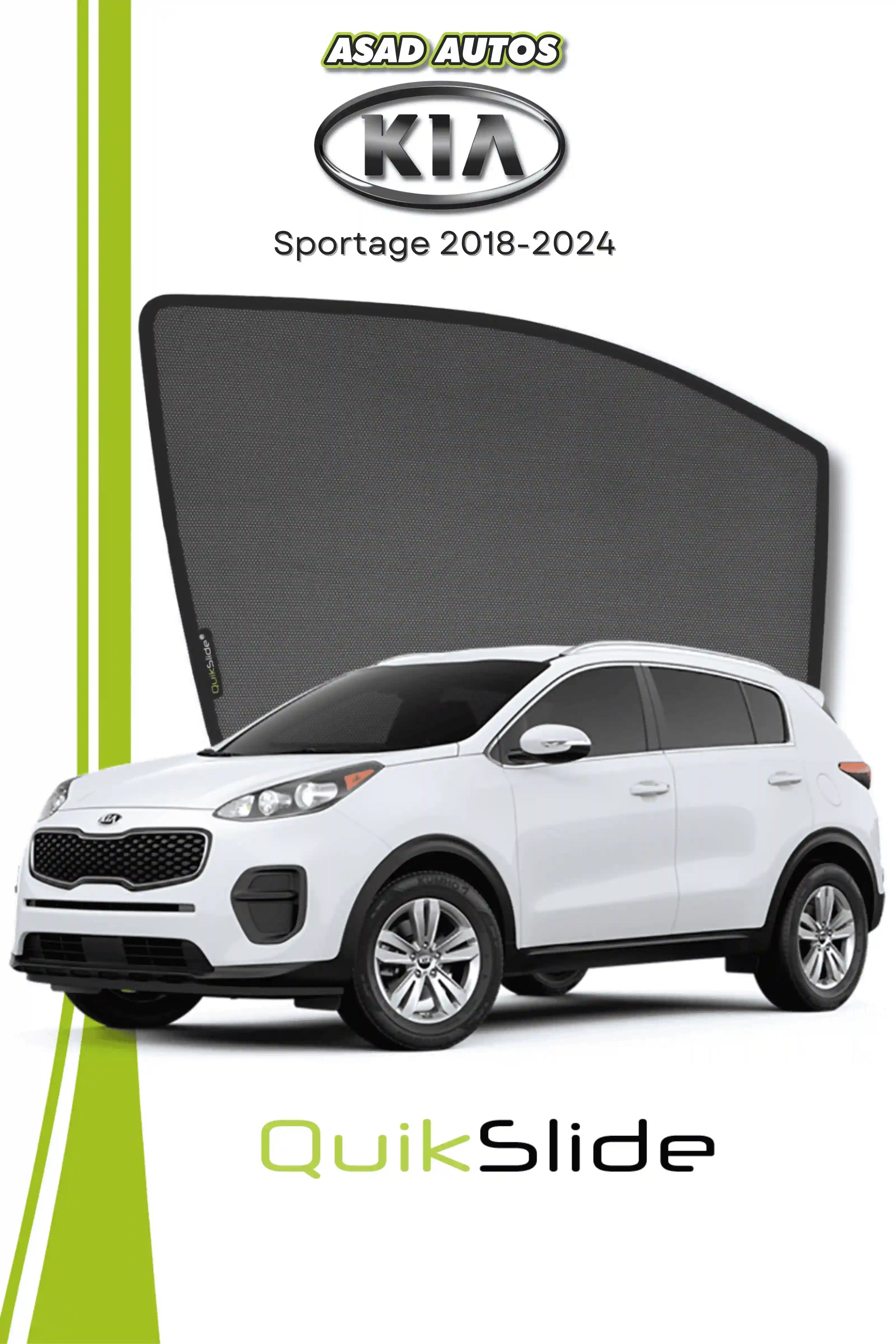 QuikSlide car pardy fitted on Kia Sportage 2022 rear side window for UV protection