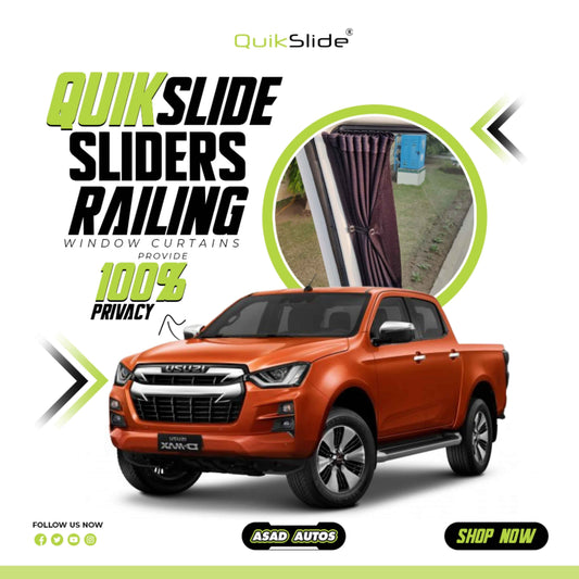 QuikSlide Sliders Railing Curtains for Isuzu D-Max Gen3 T30 Tazun (2019–2026)