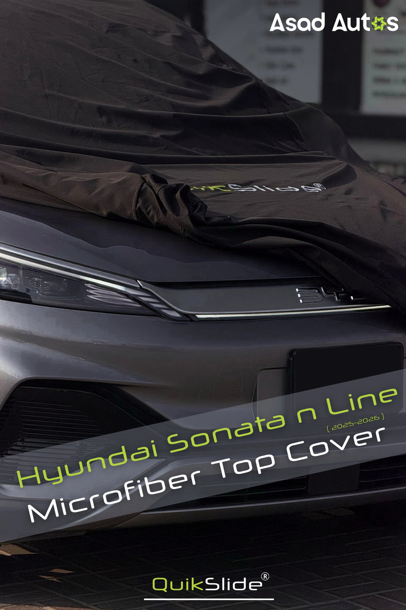 QuikSlide microfiber top cover for Hyundai Sonata N Line 2025–2026 full body car cover with UV protection dust and scratch resistant material
