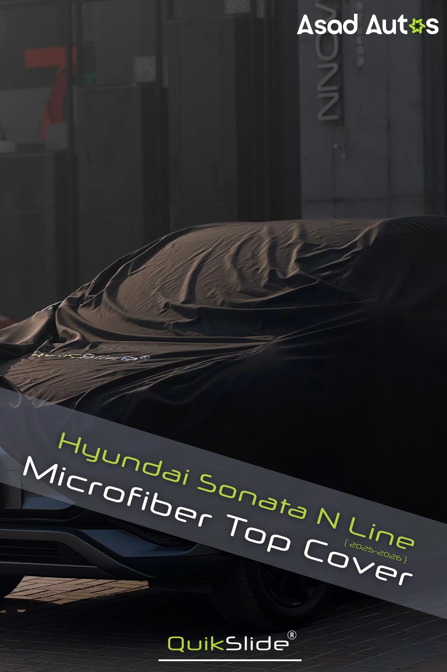 QuikSlide microfiber top cover for Hyundai Sonata N Line 2025–2026 full body car cover with UV protection dust and scratch resistant material
