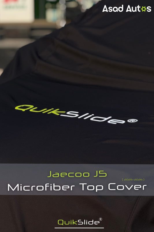 QuikSlide microfiber top cover for Jaecoo J5 2025–2026 full body car cover with UV protection dust and scratch resistant material
