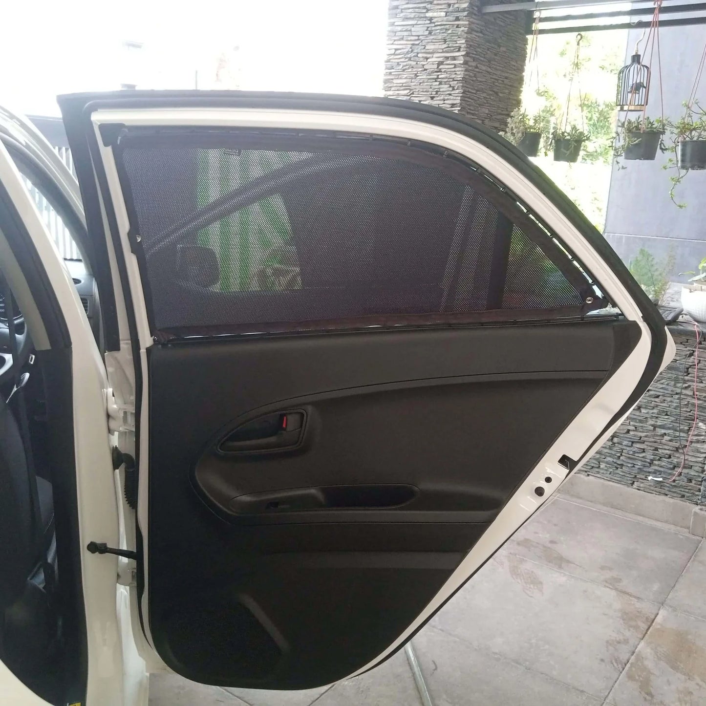 QuikSlide railing curtains installed in Kia Picanto