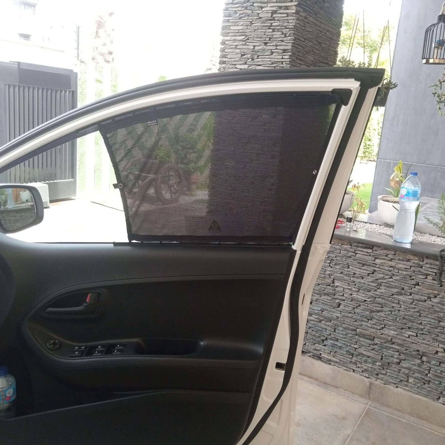 QuikSlide railing curtains installed in Kia Picanto