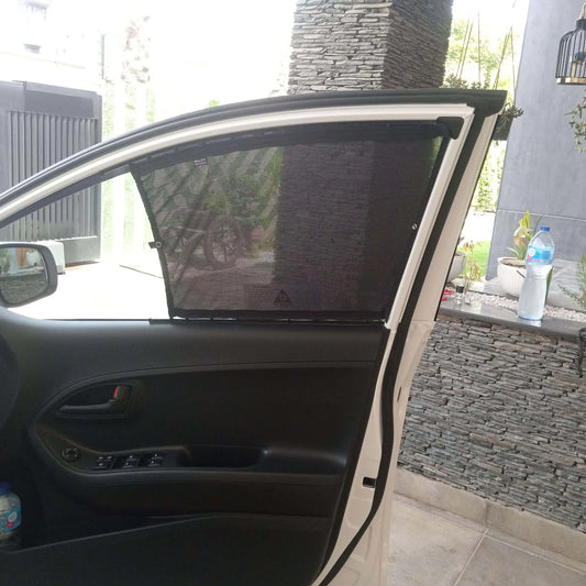 QuikSlide railing curtains installed in Kia Picanto