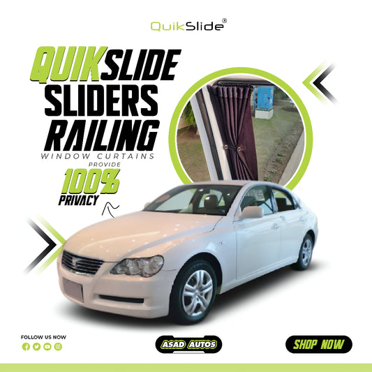 QuikSlide sliders railing curtains Toyota Mark X 2004-2009, Toyota Mark X Gen1 window curtains, Mark X 2004 window curtains, Mark X 2005 window curtains, Mark X 2006 window curtains, Mark X 2007 window curtains, Mark X 2008 window curtains, Mark X 2009 window curtains, Toyota Mark X sliding railing curtains, Mark X privacy window curtains, Mark X sunshade curtains, QuikSlide railing curtains Mark X, custom fit car curtains Toyota Mark X, Toyota Mark X interior window curtains, Mark X heat protection curtain