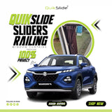 QuikSlide sliding railing curtains installed on Suzuki Fronx 2023 to 2026 windows