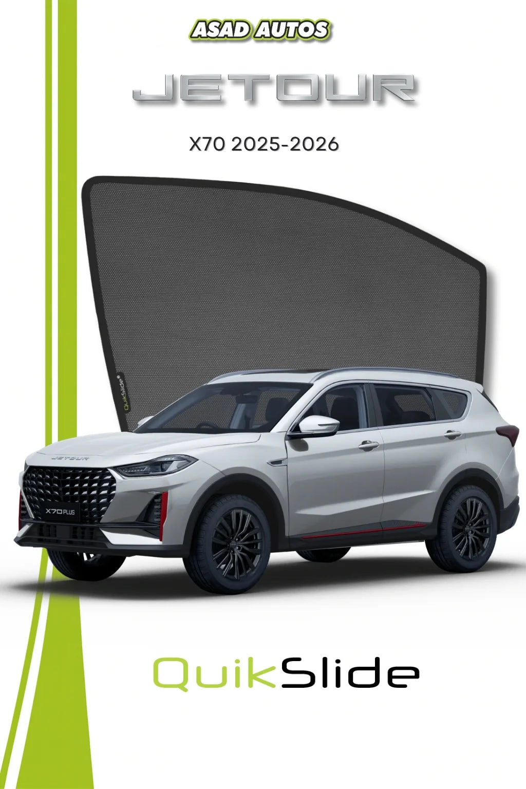 QuikSlide window sun shades car pardy for Jetour X70 2025–2026 custom fit UV protection privacy mesh shades