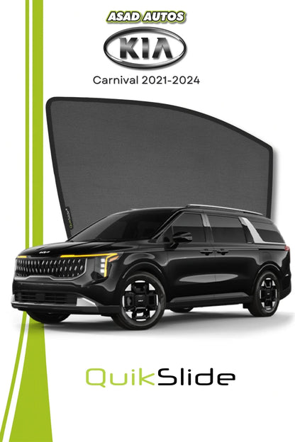 QuikSlide window sun shades car pardy for Kia Carnival 2021–2024 custom fit UV protection privacy mesh shades