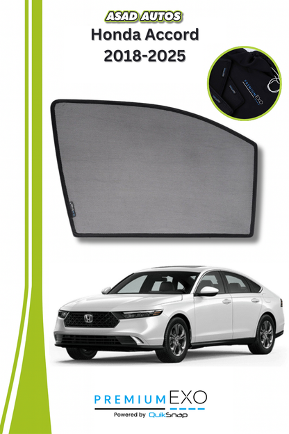Quik Snap Window Sun Shades (Car Pardy) For Honda Accord 2018-2023 VIP Sedan