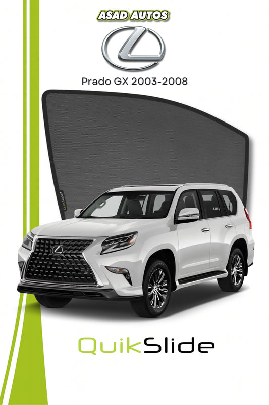 Quik Snap Window Sun Shades (Car Pardy) For Lexus Prado GX 2003-2008 SUV