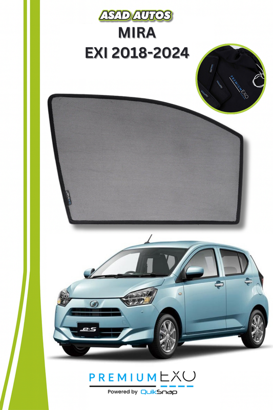 Quik Snap Window Sun Shades (Car Pardy) For MIRA EXI 2018-2023	Crossover