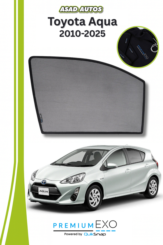 Quik Snap Window Sun Shades (Car Pardy) For Toyota Aqua HatchBack 2010-2023