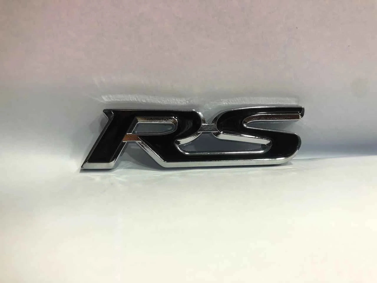 RS Emblem, Monogram, Logo – Red & Chrome Racing Badge