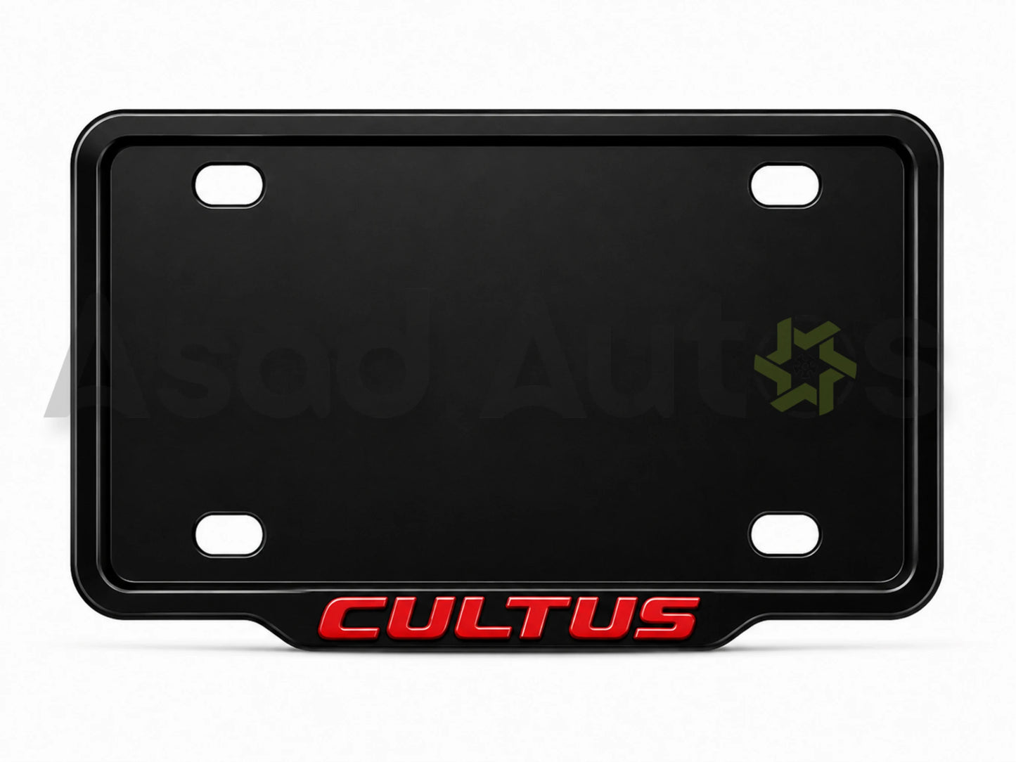 Raptic custom number plate frame and cover-red- for Suzuki Cultus premium exterior styling - Asad Autos