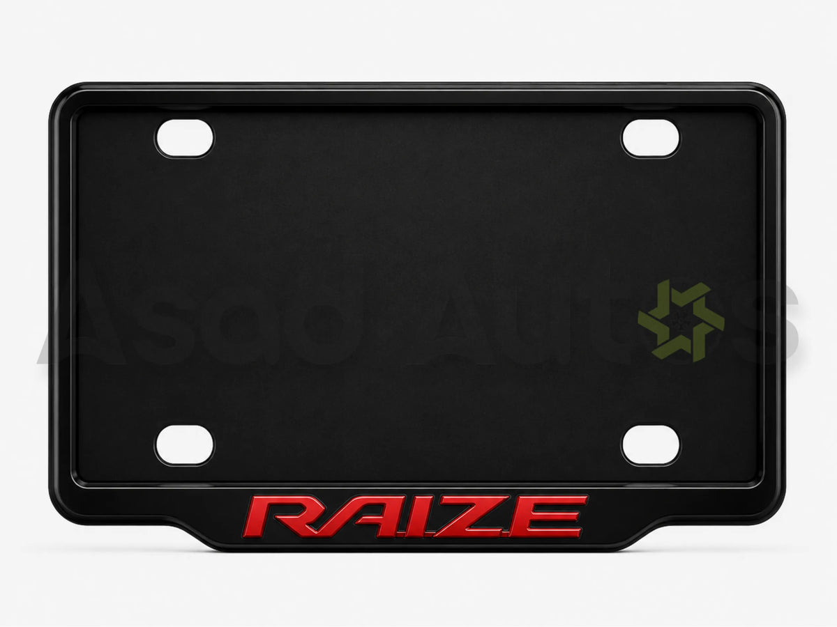 Raptic number plate frame for Toyota Raize premium exterior styling - Asad Autos