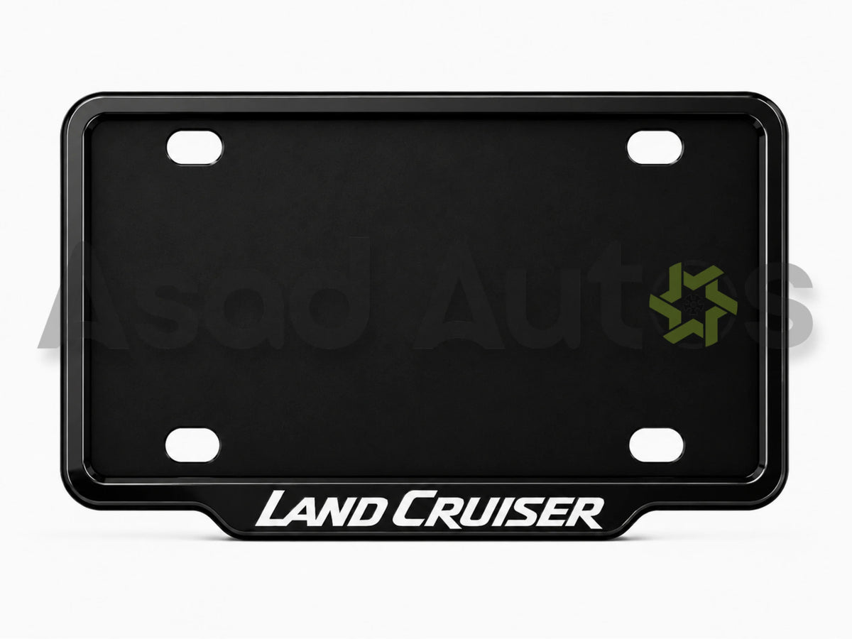 Raptic custom number plate frame fitted on Land Cruiser front plate area - Asad Autos