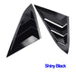Rear Quarter Side Window Louvers for Honda Civic Sedan 10th Gen (2016-2021) in ABS plastic, 3-vent style with carbon fiber or black finish (2 pieces).