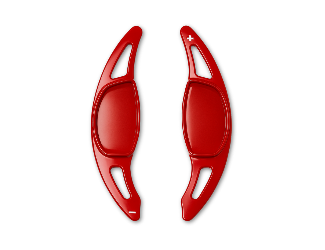 Red paddle shifter extension for MG HS PHEV 2025-2026 steering wheel sporty upgrade