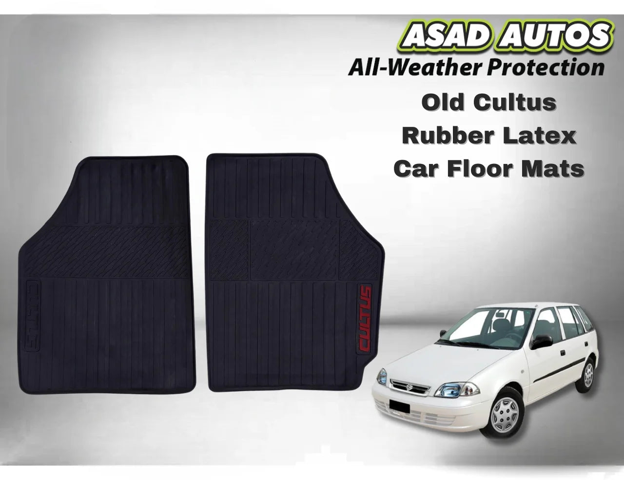 Rubber Latex Car Floor Mats for Old Suzuki Cultus – Heavy Duty, Custom Fit Protection