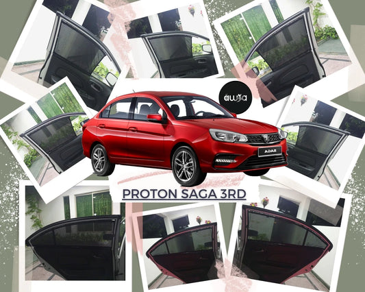 Awra Window Curtains Sun Shades (Car Pardy) for Proton Saga 2021 - 2023 3rd
