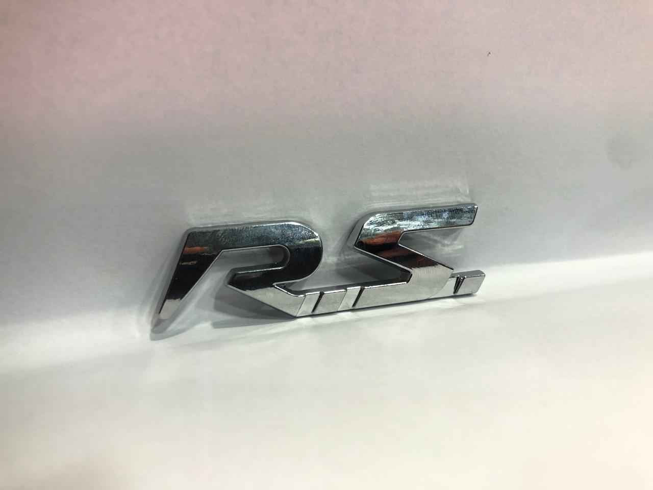 RS Emblem, Monogram, Logo – Silver Chrome Sport Badge