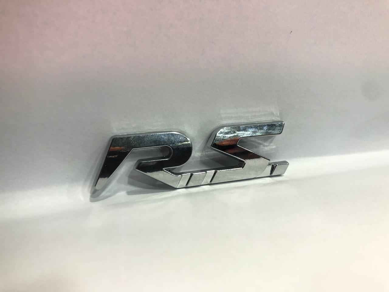 RS Emblem, Monogram, Logo – Silver Chrome Sport Badge