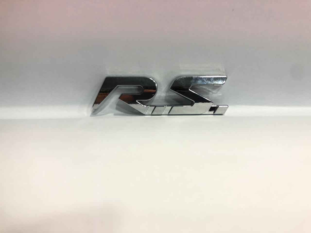 RS Emblem, Monogram, Logo – Silver Chrome Sport Badge
