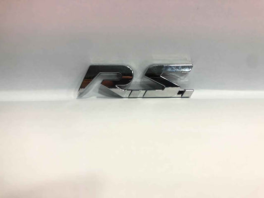 RS Emblem, Monogram, Logo – Silver Chrome Sport Badge