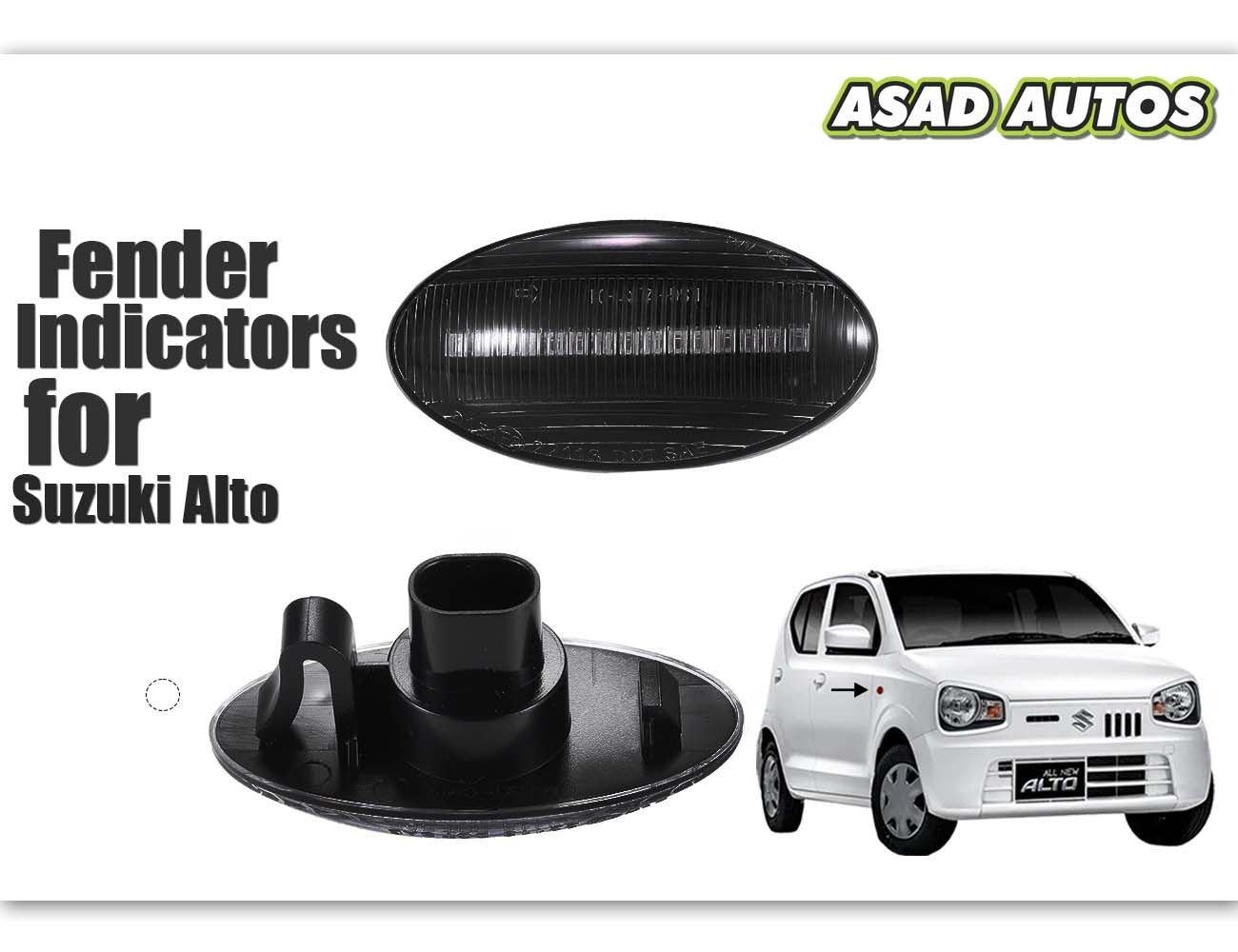 Smoke Black Fender Indicators for Suzuki Alto 2014-2026 & Cultus – Stylish and Functional Upgrade