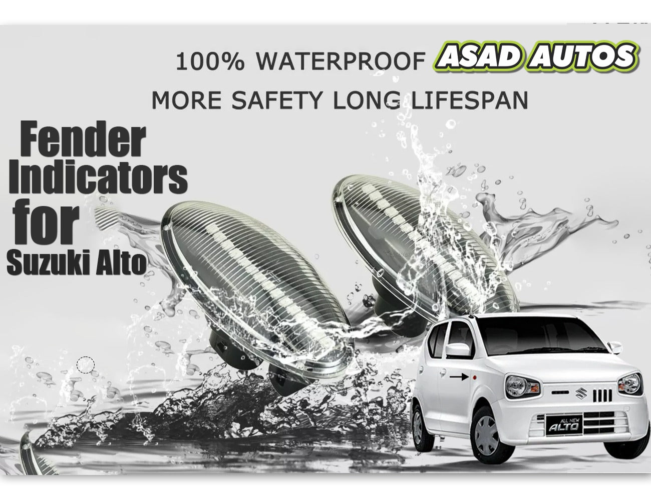 Smoke Black Fender Indicators for Suzuki Alto 2014-2026 & Cultus – Stylish and Functional Upgrade