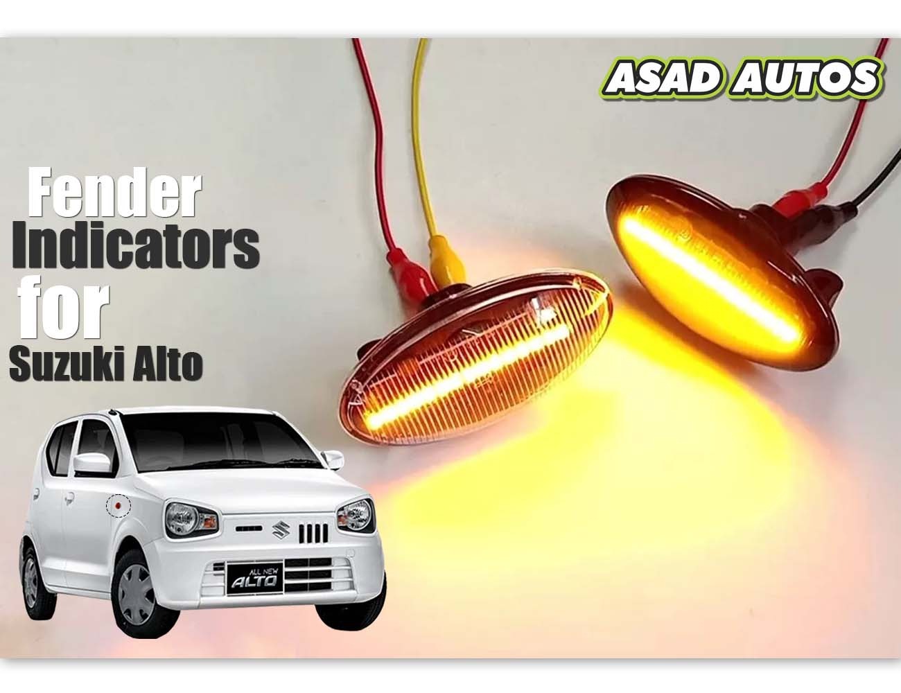 Smoke Black Fender Indicators for Suzuki Alto & Cultus – Stylish and Functional Upgrade