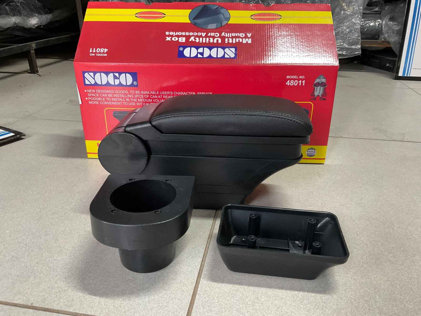 "Sogo arm rest console with USB for Suzuki Alto 2014-2026 – comfortable and functional car accessory."